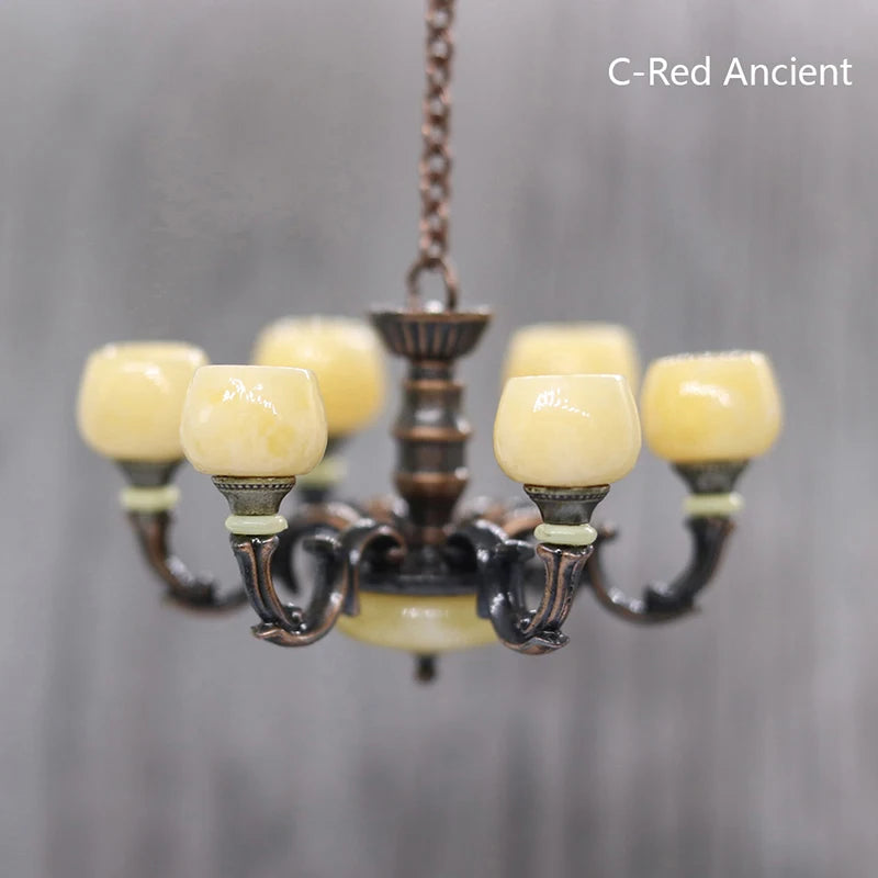 1:12 Dollhouse Miniature Chandelier Ceiling Lamp