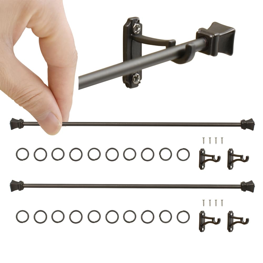 iLAND Dollhouse Accessories on 1/12 Scale, Dollhouse Decor of Curtain Rods (Luxury White) image