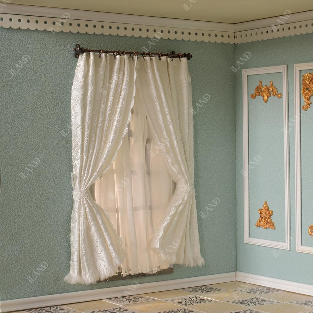 Dollhouse Curtain Rods 1:12 Scale in Luxury White