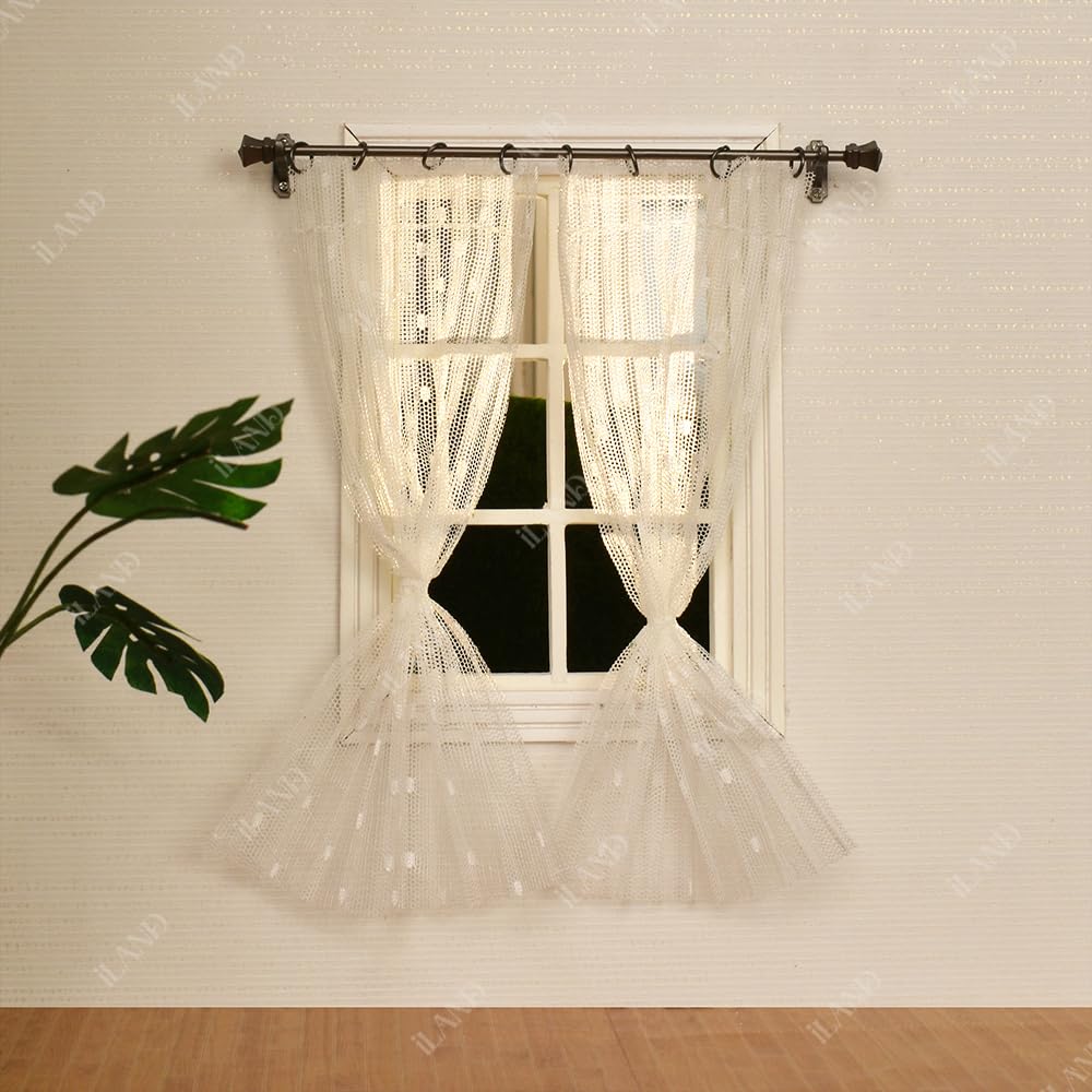 iLAND Dollhouse Accessories on 1/12 Scale, Dollhouse Decor of Curtain Rods (Luxury White) image