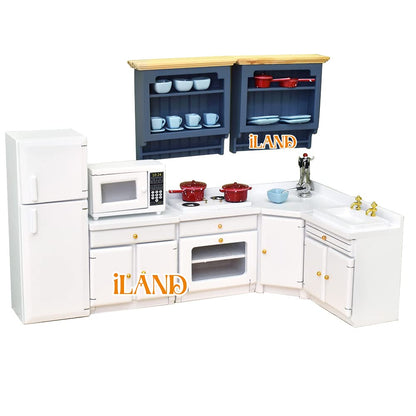 Miniature Wooden Dollhouse Cabinets 1:12 Scale, 2 Pieces