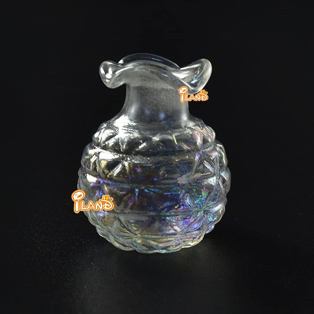 Miniature Glass Vases with Dried Flowers for Dollhouses (5pcs)