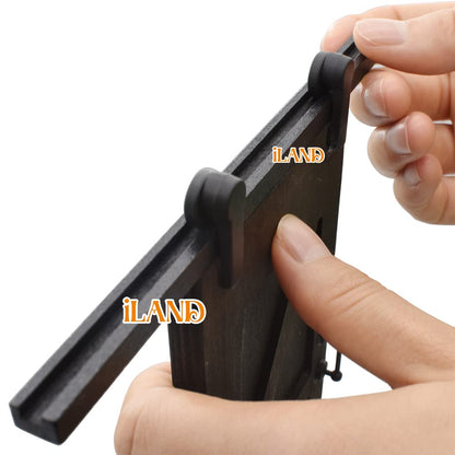 Dollhouse Miniature Door with 3D Windowpane and Handle