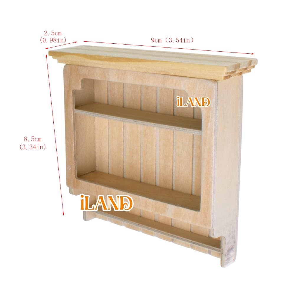 Miniature Wooden Dollhouse Cabinets 1:12 Scale, 2 Pieces