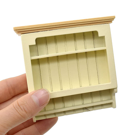 iLAND Wooden Dollhouse Furniture on 1/12 Scale, Miniature Cabinet Varnished 2pcs fit Dollhouse Kitchen, Living Room, Dining Room or Bathroom image