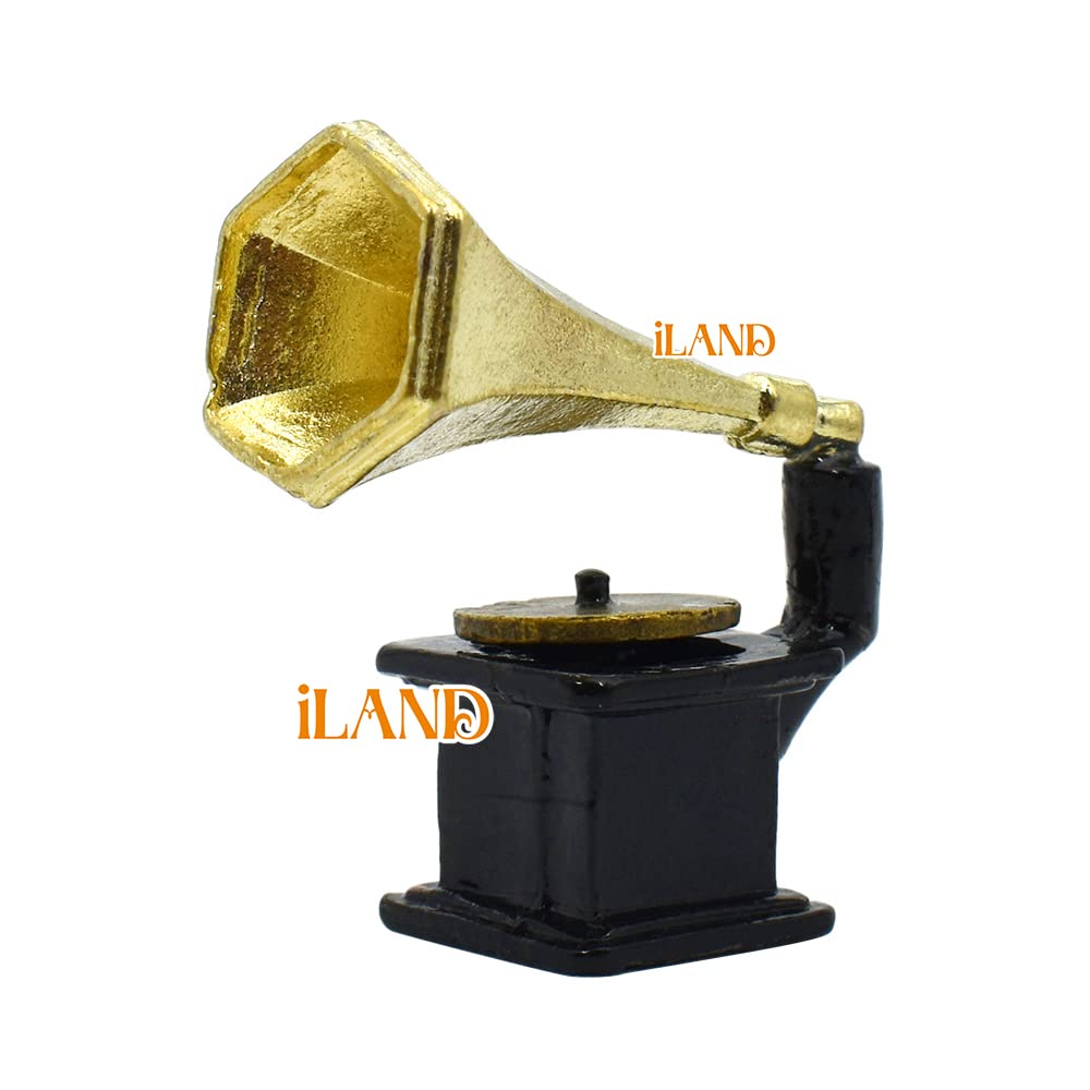 iLAND Miniature Dollhouse Accessories for Dollhouse Furniture, Mini Porcelain Vases and Decorative Plates w/a Desk Clock (Elegant Rose 11pcs) image