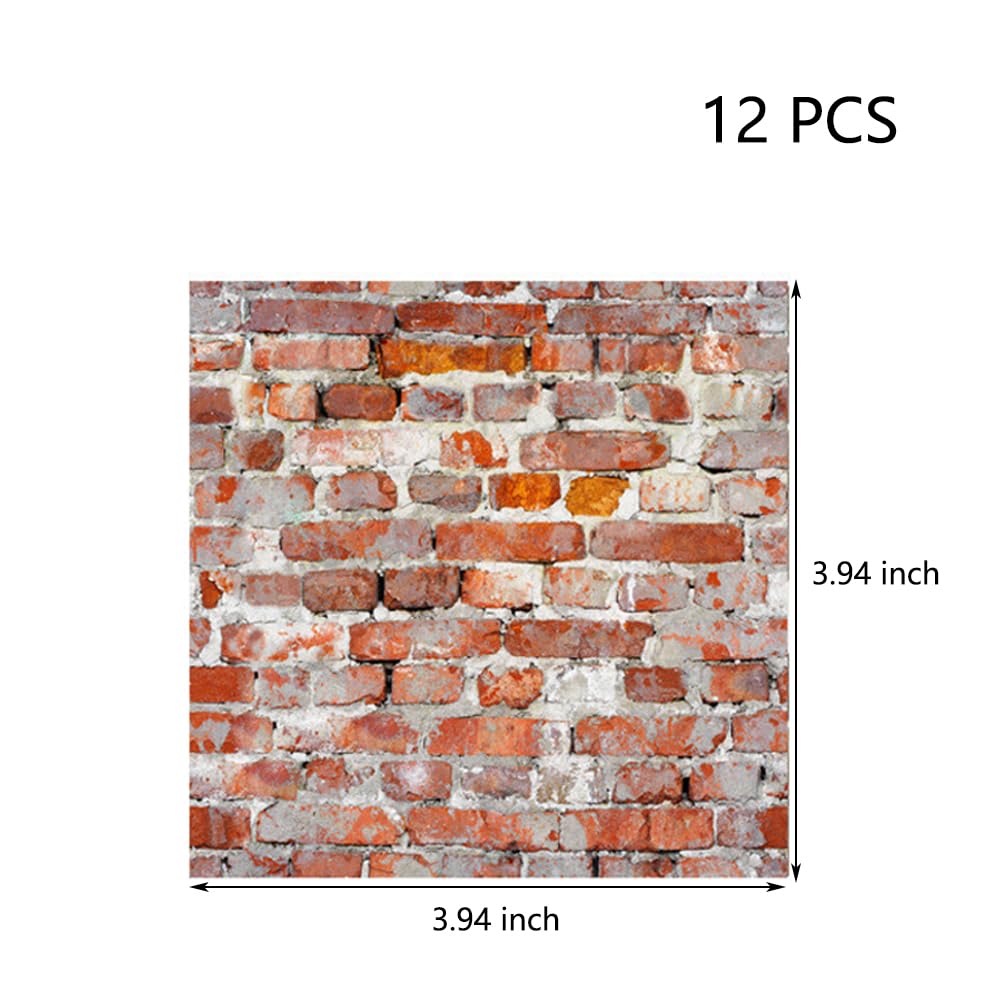 SAMCAMI Miniature Dollhouse Accessories, Self-Adhesive Dollhouse Wallpaper and Flooring, Mini Dollhouse Accessories 1 12 Scale, 12pcs (No.1) image