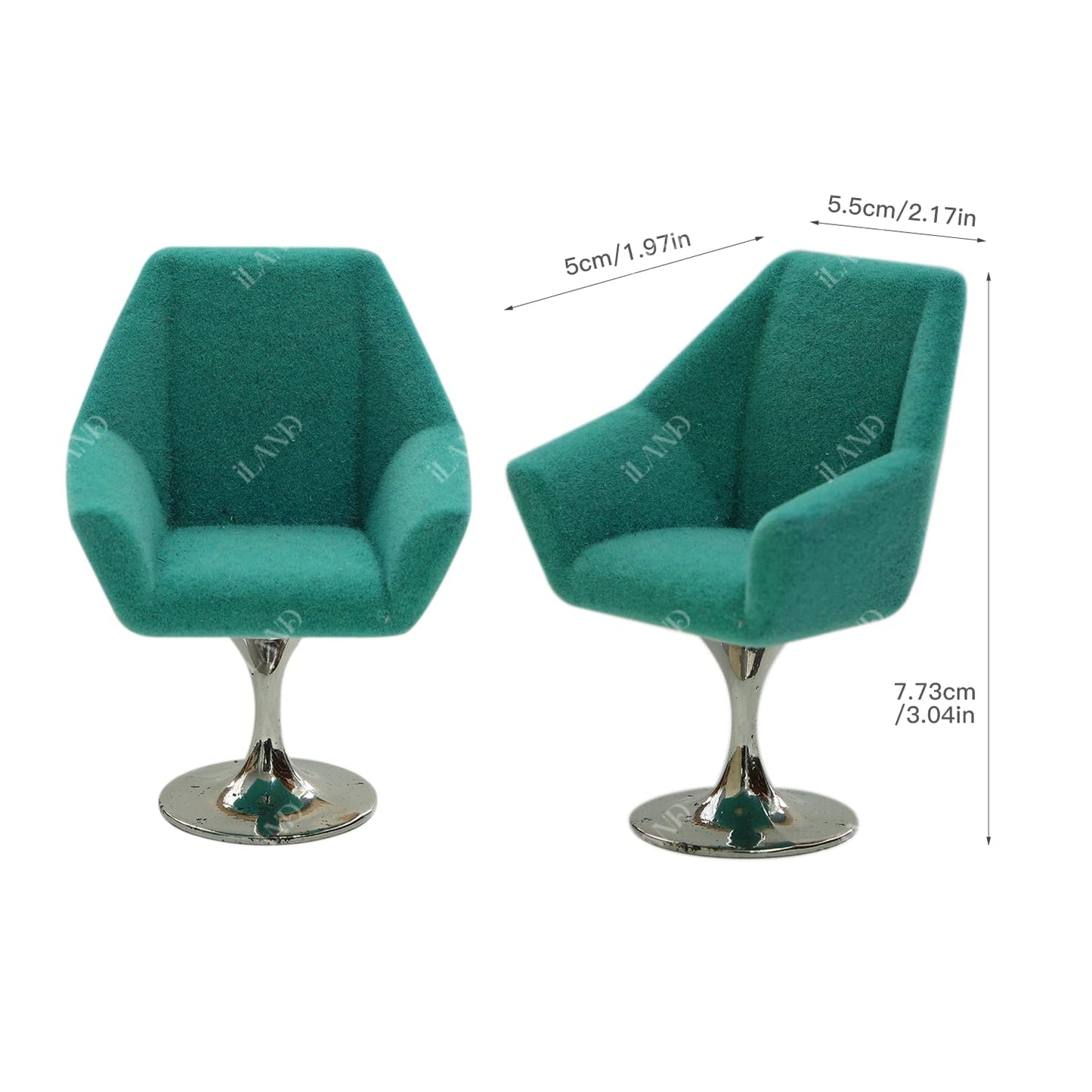 Miniature Swivel Chair & Carpet for Dollhouse Living Room