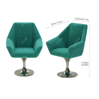 Miniature Swivel Chair & Carpet for Dollhouse Living Room