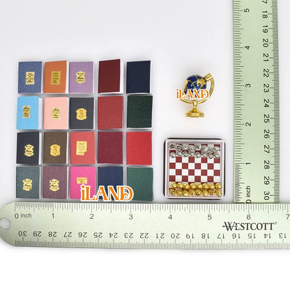 Miniature Porcelain Vases and Decorative Plates with Desk Clock