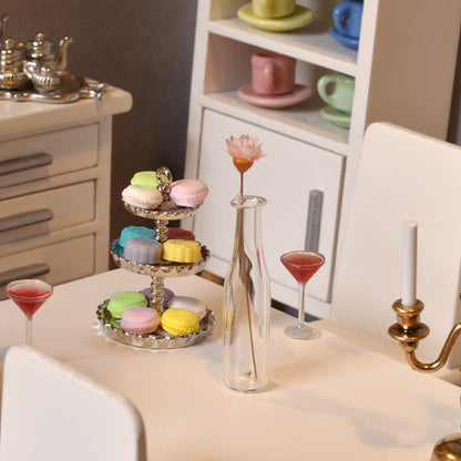 iLAND Miniature Dollhouse Accessories for Dollhouse Furniture, Glass Vases w/Dried Flowers Set (Pretty 5pcs) image