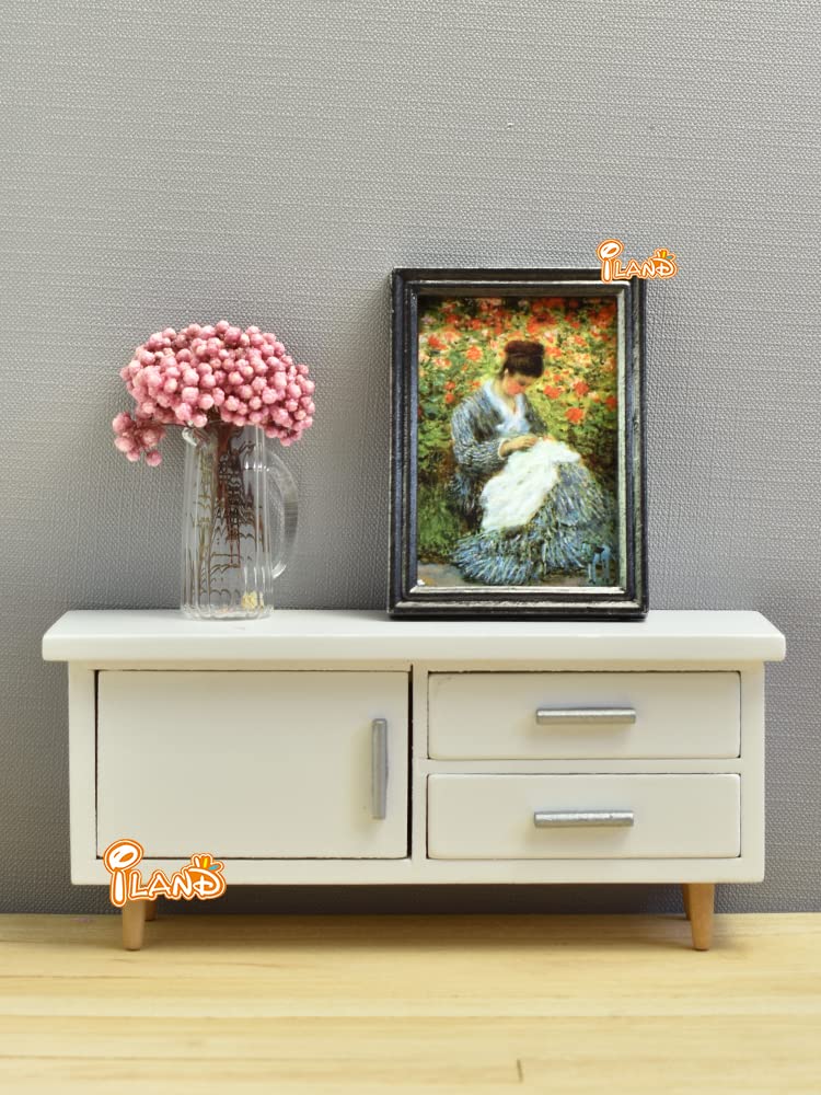 Miniature Glass Vases with Dried Flowers for Dollhouses (5pcs)