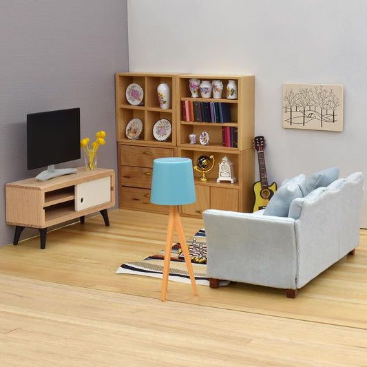 iLAND Dollhouse Couch with Dollhouse Living Room Furniture Set, Doll House Furniture and Accessories Set (Classic 12pcs) image