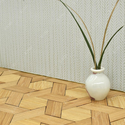 Dollhouse bamboo flooring on 1:12 scale, featuring varnished rectangular boards, perfect for miniature home decor.
