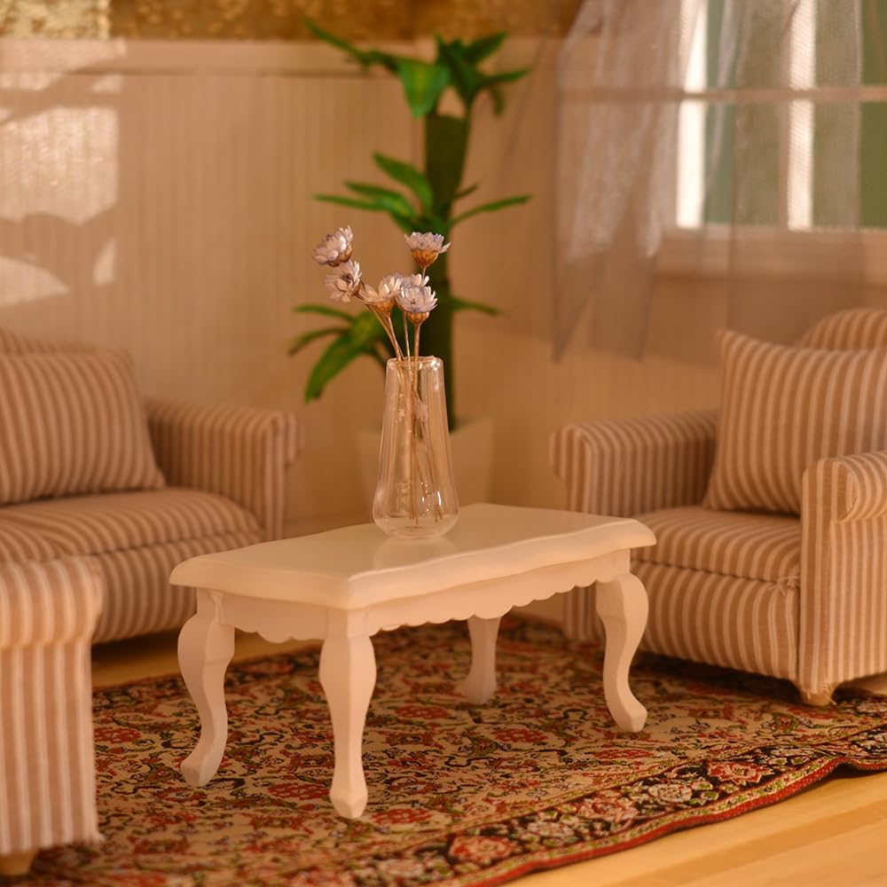 iLAND Miniature Dollhouse Accessories for Dollhouse Furniture, Glass Vases w/Dried Flowers Set (Pretty 5pcs) image