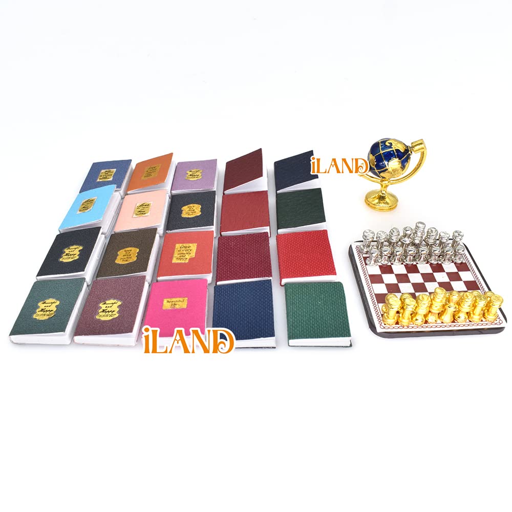 Miniature Porcelain Vases and Decorative Plates with Desk Clock