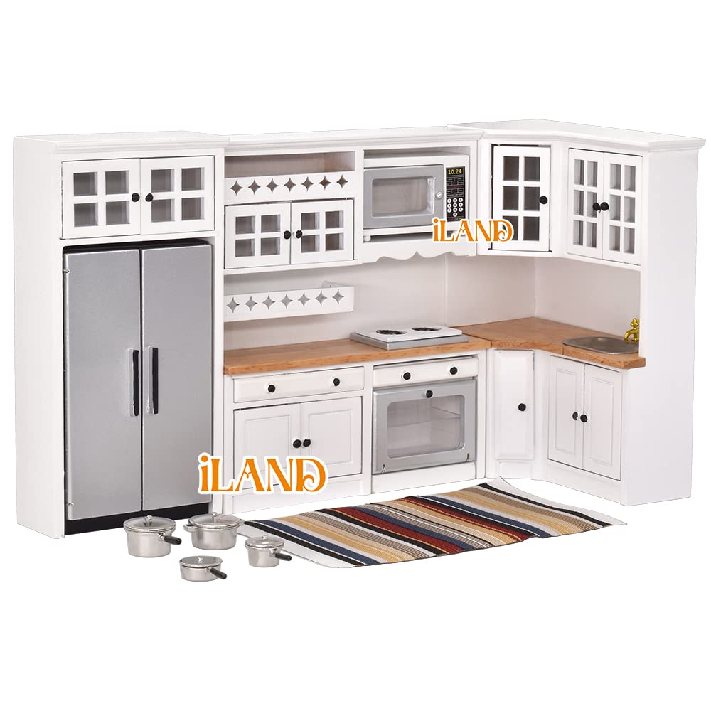 Dollhouse Modern Kitchen Set 1:12 Scale White