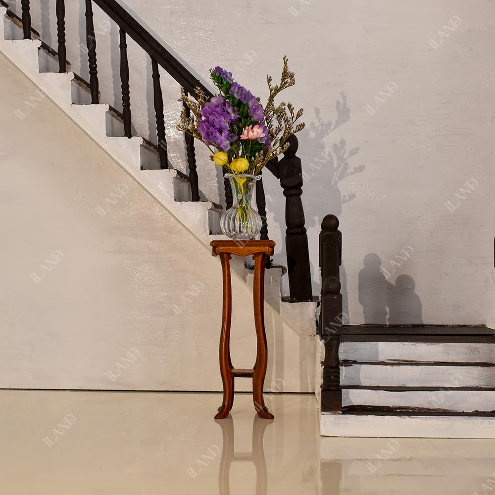 iLAND Miniature Dollhouse Accessories for Dollhouse Furniture, Glass Vases w/Dried Flowers Set (Pretty 5pcs) image