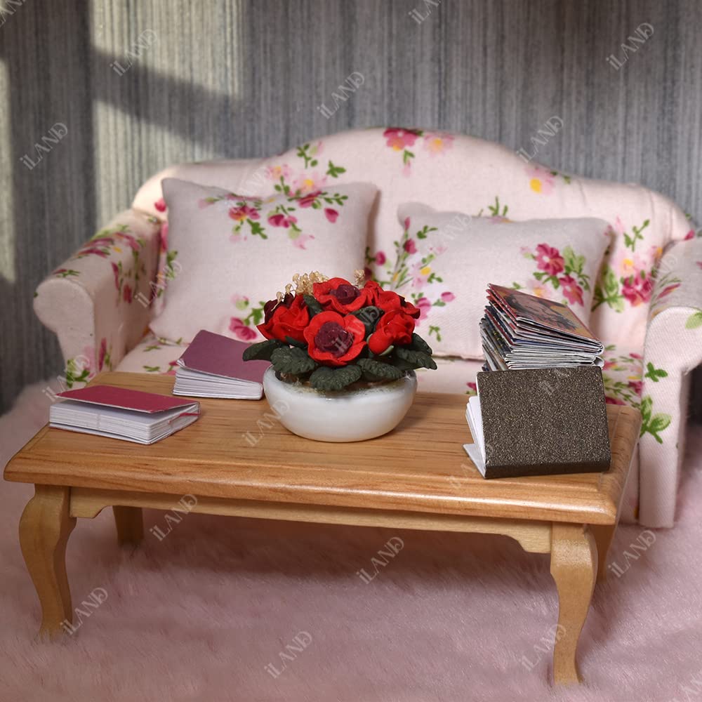 Miniature Porcelain Vases and Decorative Plates with Desk Clock