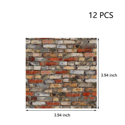 SAMCAMI Miniature Dollhouse Accessories, Self-Adhesive Dollhouse Wallpaper and Flooring, Mini Dollhouse Accessories 1 12 Scale, 12pcs (No.1) image