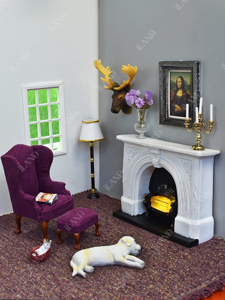 Miniature Glass Vases with Dried Flowers for Dollhouses (5pcs)