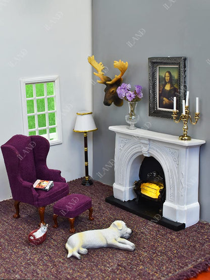 Miniature Glass Vases with Dried Flowers for Dollhouses (5pcs)