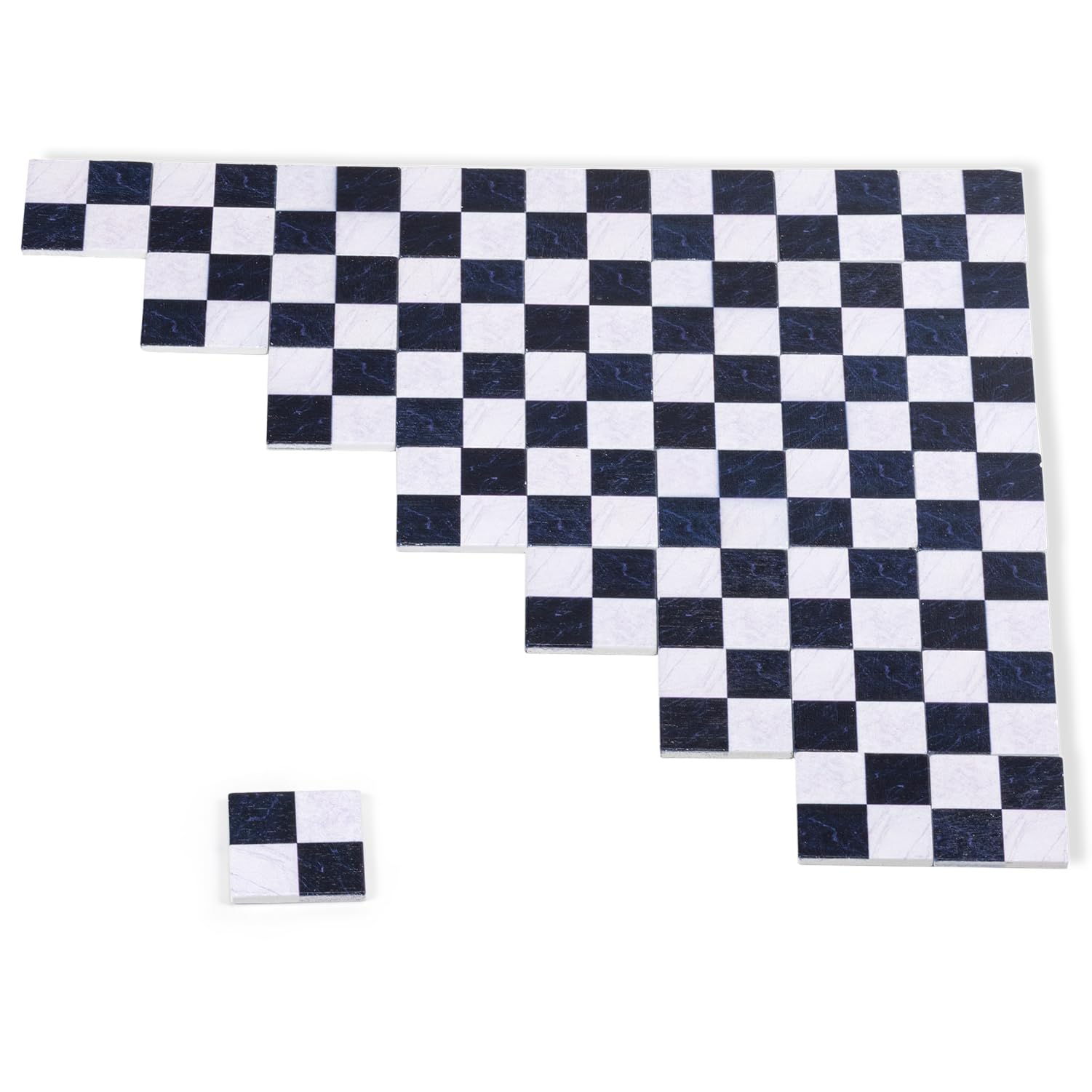 SAMCAMI Miniature Dollhouse Accessories, Dollhouse Flooring, Solid Wood Floor Tiles, Mini Dollhouse Accessories 1 12 Scale, 36pcs (Black and White) image