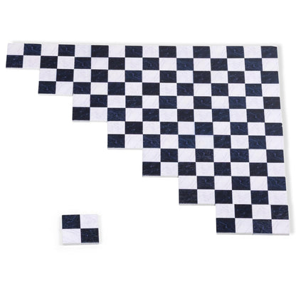 SAMCAMI Miniature Dollhouse Accessories, Dollhouse Flooring, Solid Wood Floor Tiles, Mini Dollhouse Accessories 1 12 Scale, 36pcs (Black and White) image