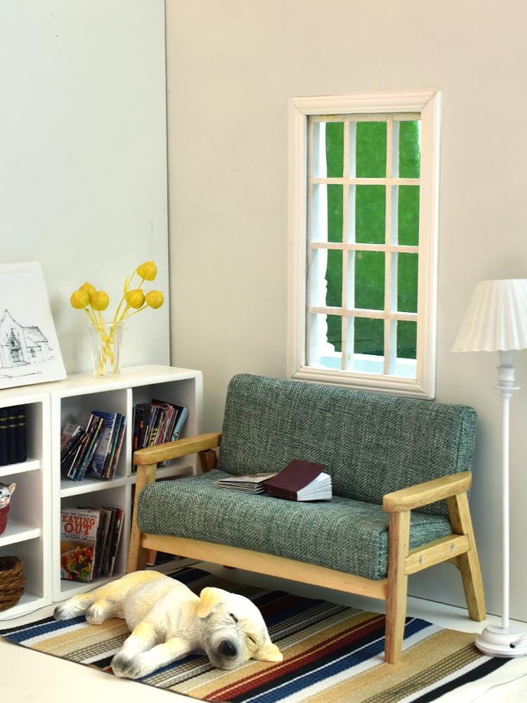 iLAND Miniature Dollhouse Accessories for Dollhouse Furniture, Glass Vases w/Dried Flowers Set (Pretty 5pcs) image