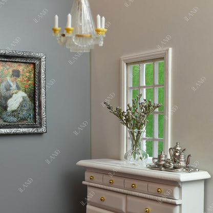 iLAND Miniature Dollhouse Accessories for Dollhouse Furniture, Glass Vases w/Dried Flowers Set (Pretty 5pcs) image