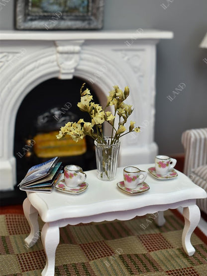 Miniature Glass Vases with Dried Flowers for Dollhouses (5pcs)