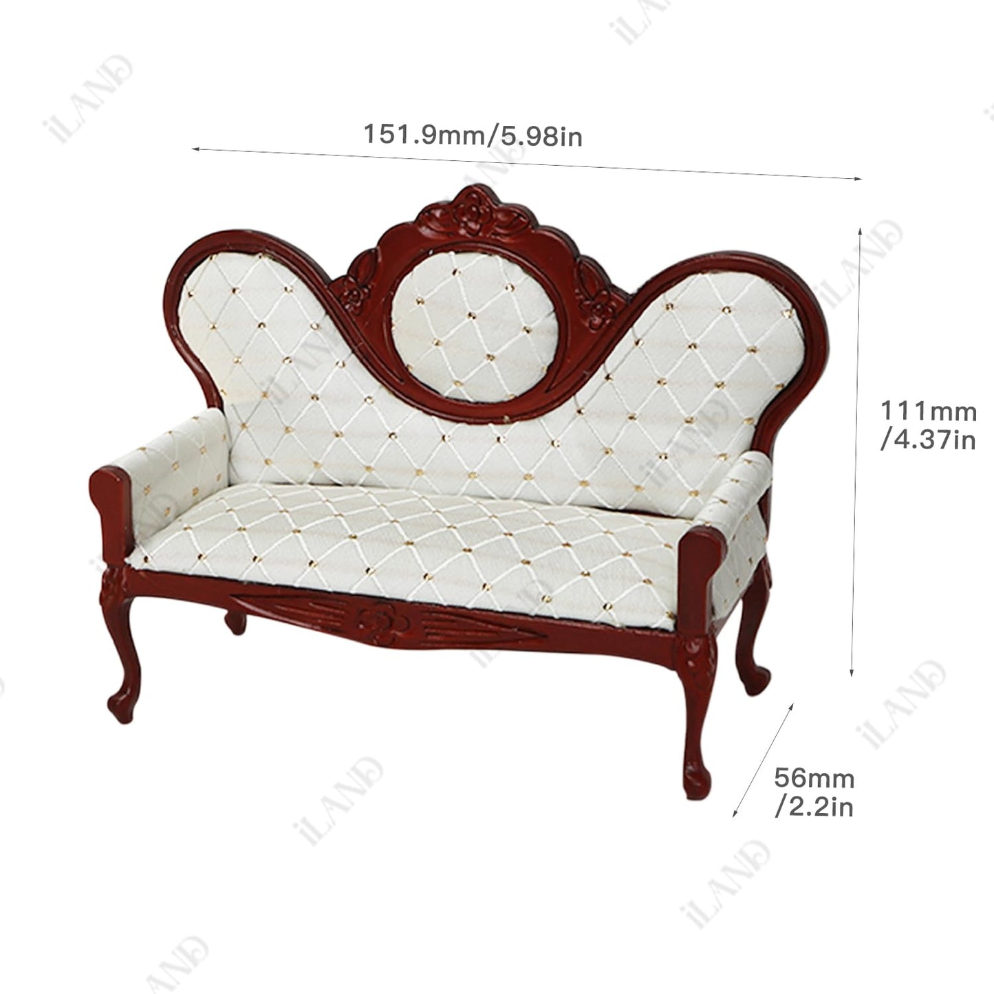 Victorian Dollhouse Miniature Furniture Set, 8 Pieces