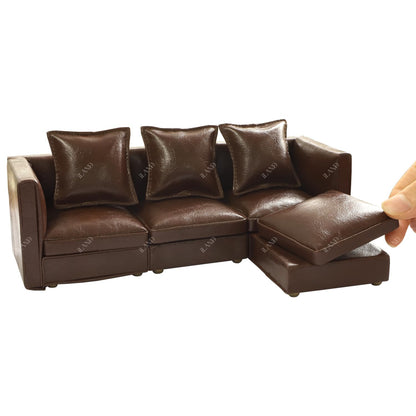 Dollhouse Miniature Sectional Sofa Set for 1:12 Scale