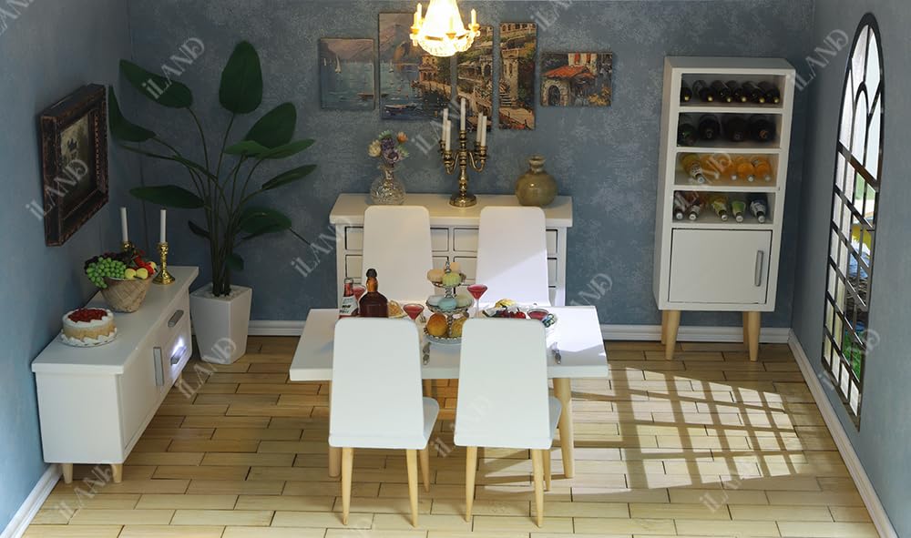 Dollhouse Modern Kitchen Set 1:12 Scale White