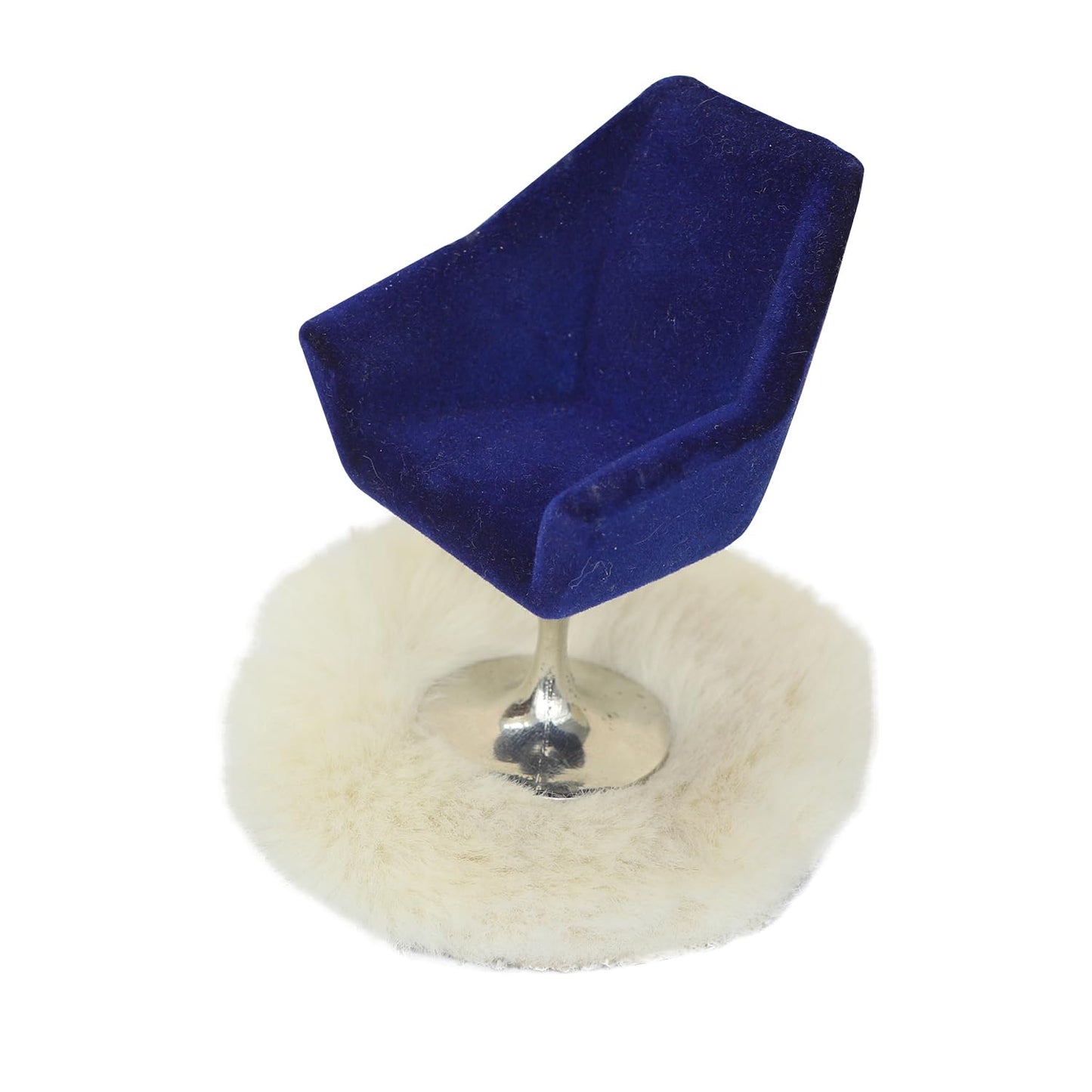 iLAND Dollhouse Furniture and Accessories Set, Miniature Swivel Chair & Carpet Modern for Dollhouse Livingroom (Grey) image