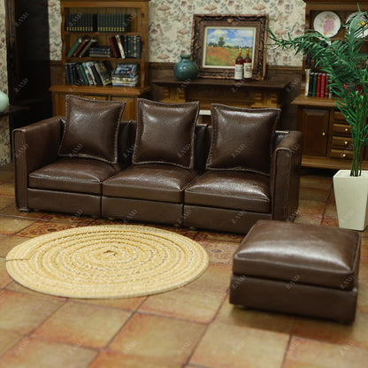 Dollhouse Miniature Sectional Sofa Set for 1:12 Scale