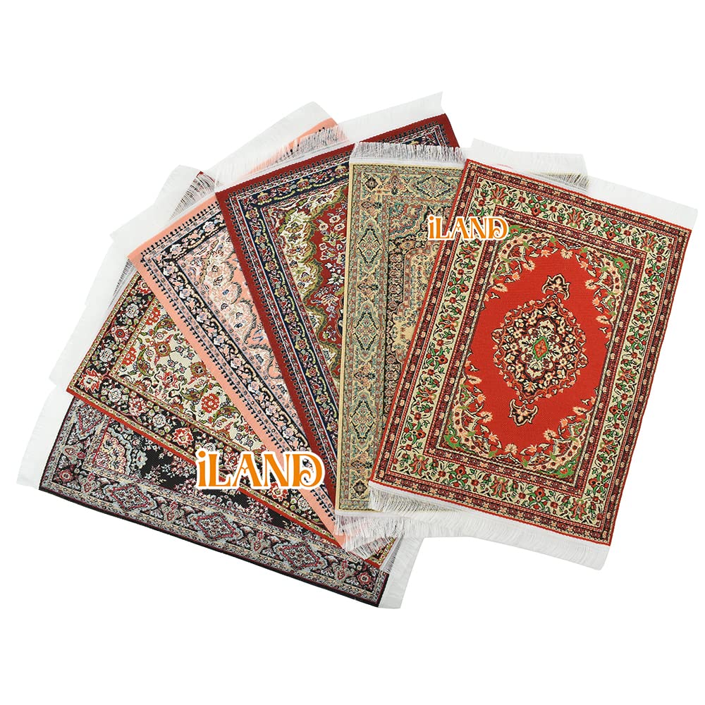 Miniature Dollhouse Woven Rugs Set - 2 Pieces