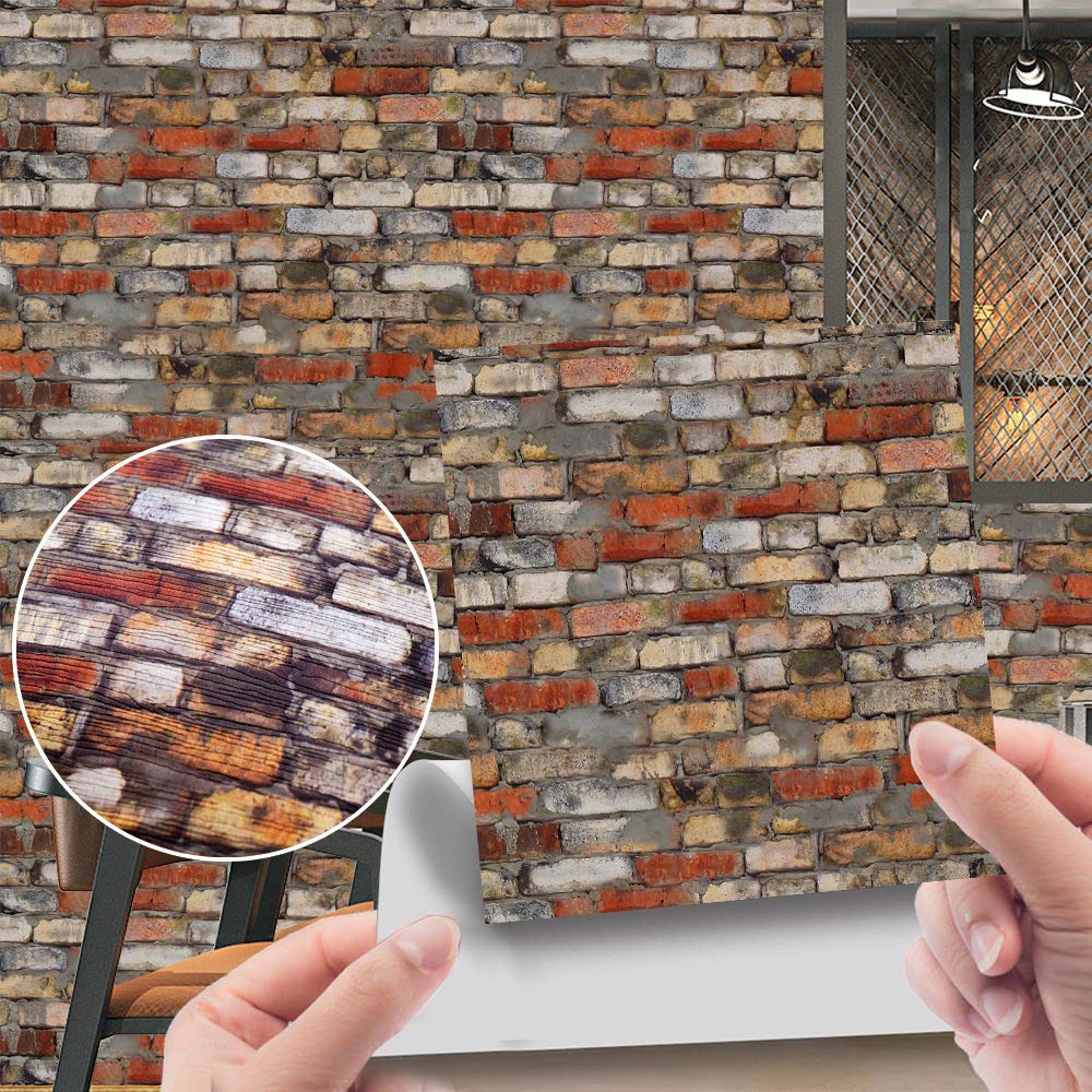 SAMCAMI Miniature Dollhouse Accessories, Self-Adhesive Dollhouse Wallpaper and Flooring, Mini Dollhouse Accessories 1 12 Scale, 12pcs (No.1) image