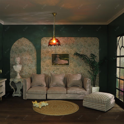 Dollhouse Miniature Sectional Sofa Set for 1:12 Scale