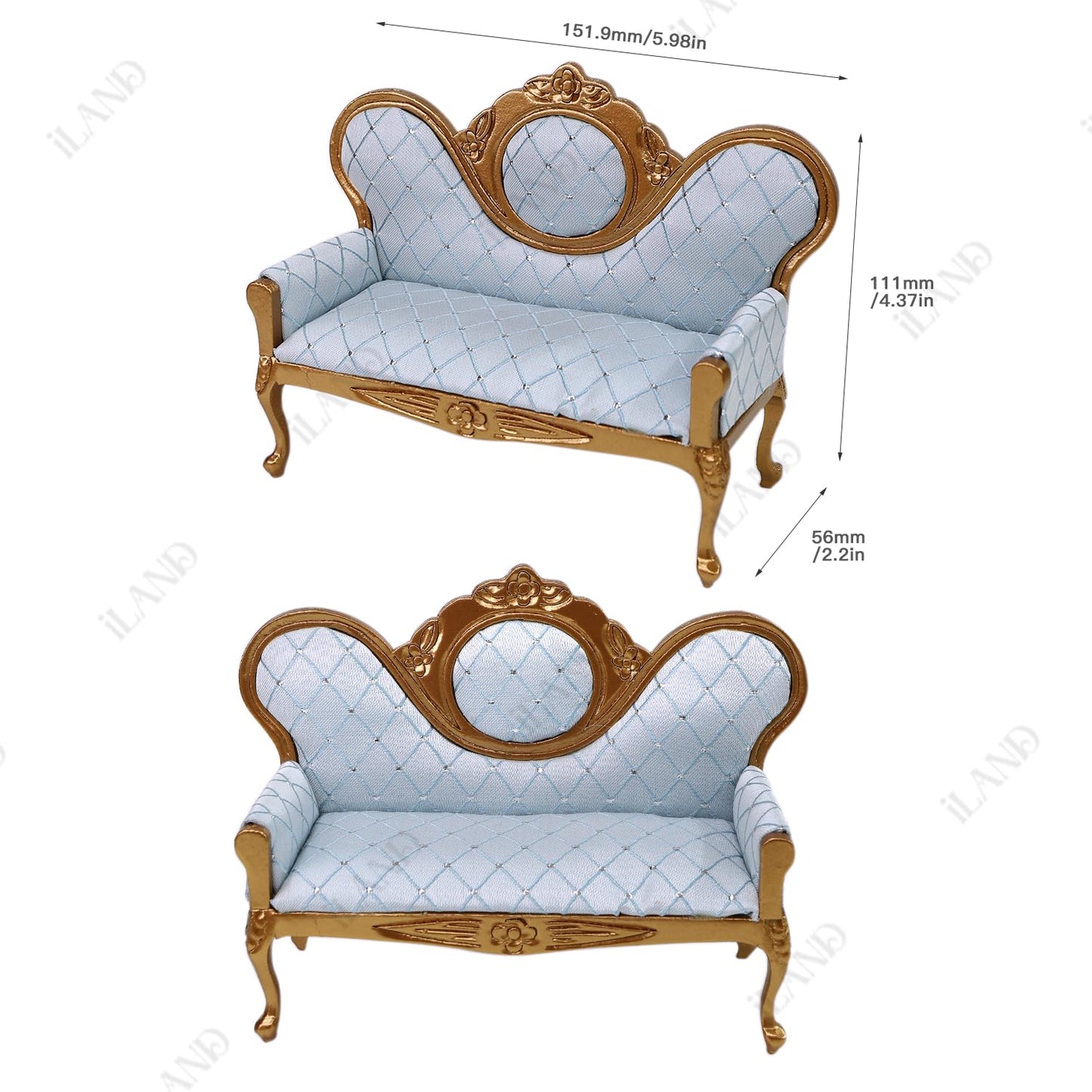 Victorian Dollhouse Miniature Furniture Set, 8 Pieces