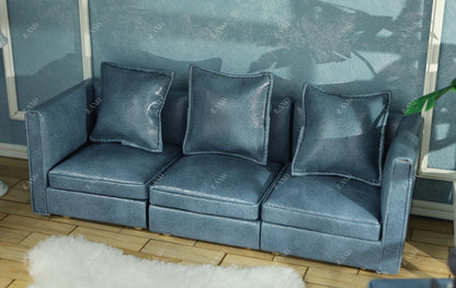 Dollhouse Miniature Sectional Sofa Set for 1:12 Scale