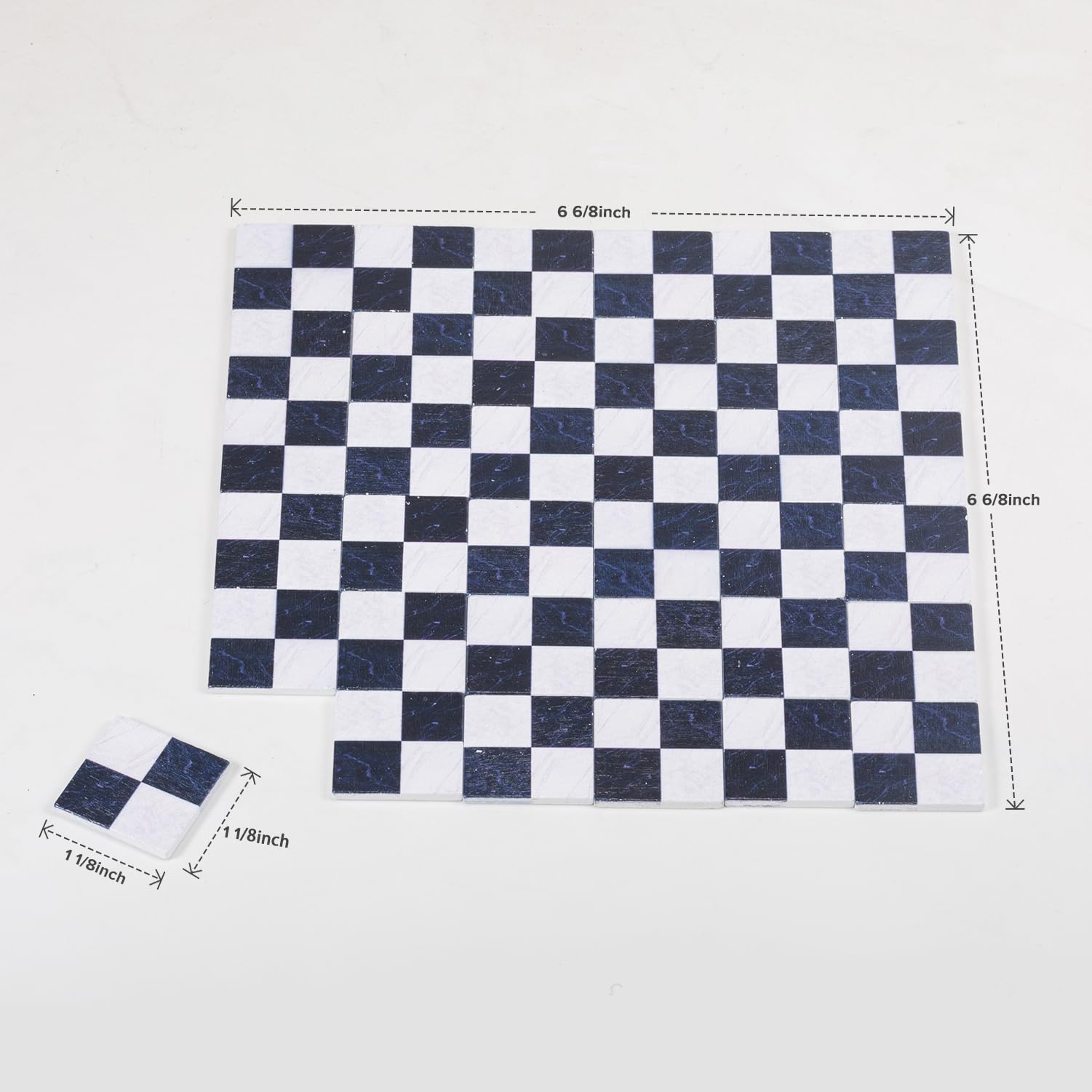 SAMCAMI Miniature Dollhouse Accessories, Dollhouse Flooring, Solid Wood Floor Tiles, Mini Dollhouse Accessories 1 12 Scale, 36pcs (Black and White) image