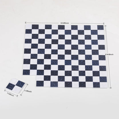 SAMCAMI Miniature Dollhouse Accessories, Dollhouse Flooring, Solid Wood Floor Tiles, Mini Dollhouse Accessories 1 12 Scale, 36pcs (Black and White) image