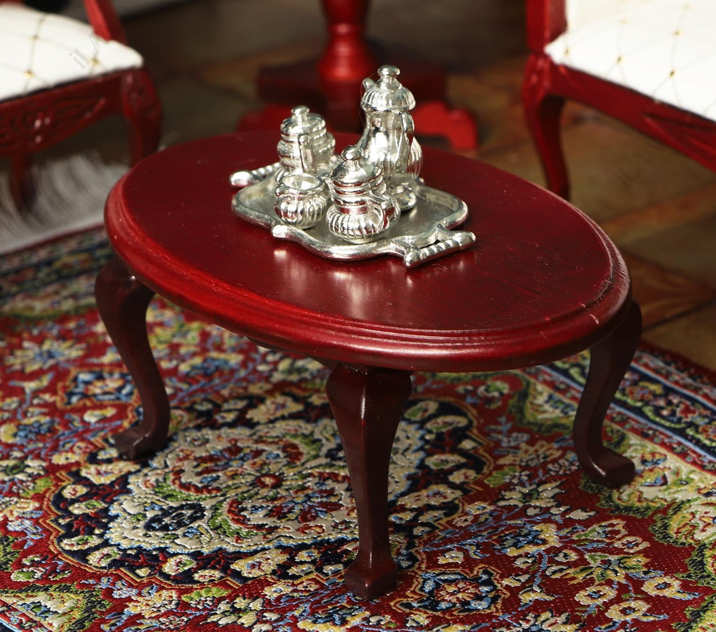 Victorian Dollhouse Miniature Furniture Set, 8 Pieces