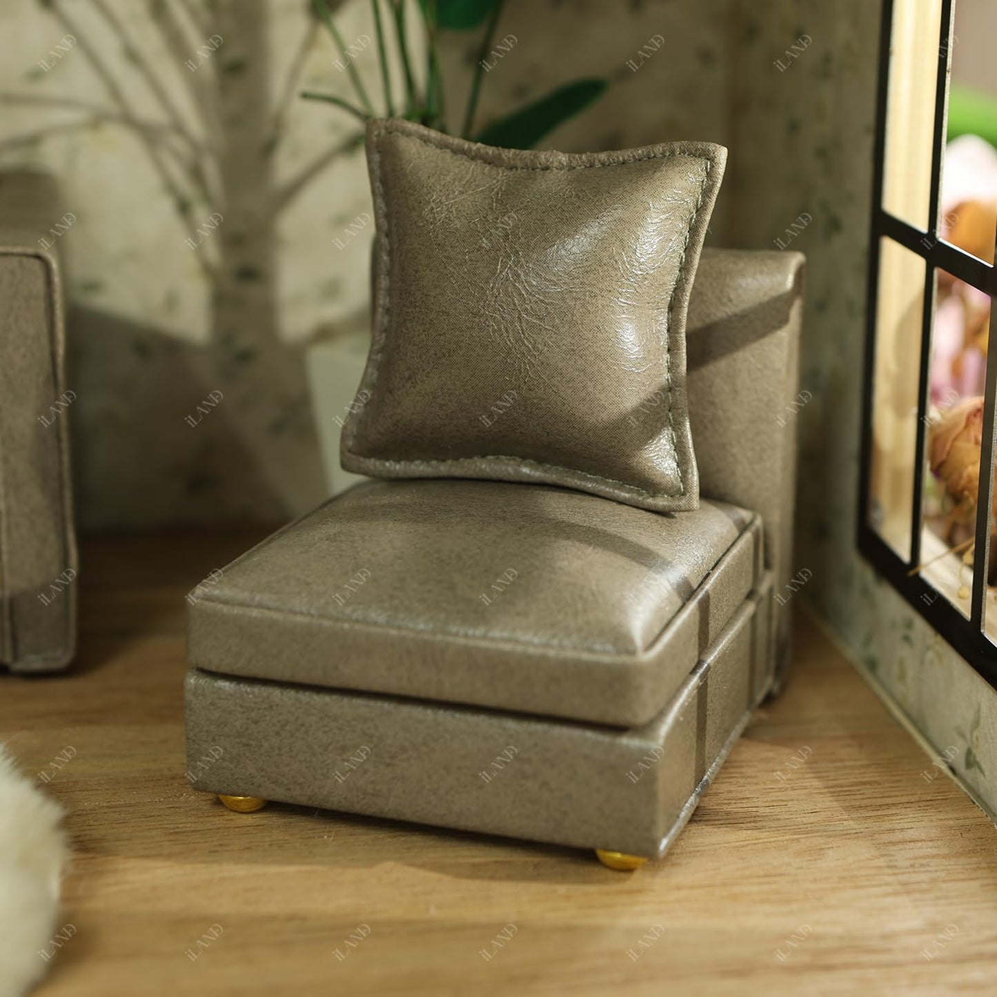 Dollhouse Miniature Sectional Sofa Set for 1:12 Scale