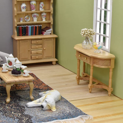 Miniature Porcelain Vases and Decorative Plates with Desk Clock