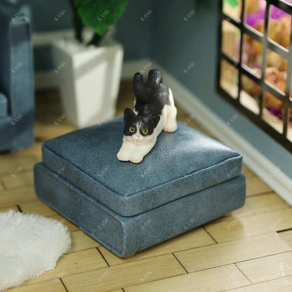 Dollhouse Miniature Sectional Sofa Set for 1:12 Scale