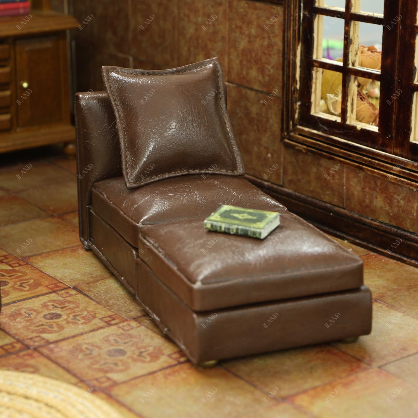 Dollhouse Miniature Sectional Sofa Set for 1:12 Scale