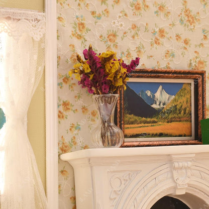 Miniature Glass Vases with Dried Flowers for Dollhouses (5pcs)