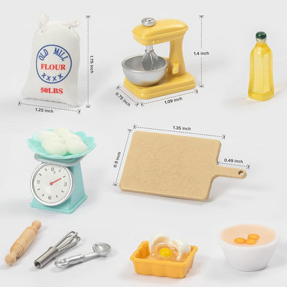 SAMCAMI Miniature Dollhouse Accessories - Dollhouse Furniture 1 12 Scale - Mini Stuff for Dollhouse Kitchen - Stand Mixer, Kitchen Scale, Flour, Rolling pin and Others image